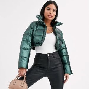 ASOS cropped puffer bubble jacket Y2K 6